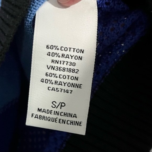 NWT Peter Pilotto for Target Blue White Colorblock Cardigan Sweater Mesh Sleeves - Picture 6 of 10